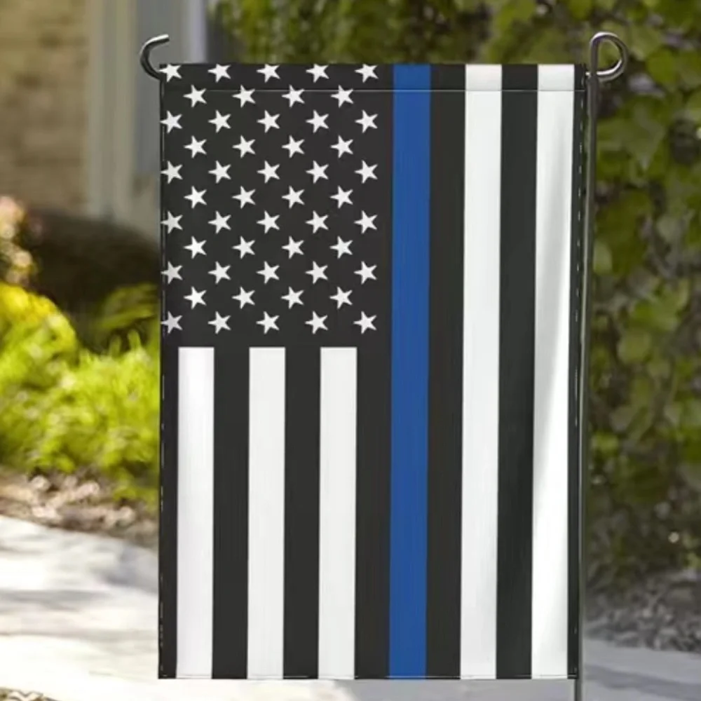 Flag Lawn Garden Flag Thin Blue Line Yard Decor Supports Police Law Enforcement - Picture 10 of 10